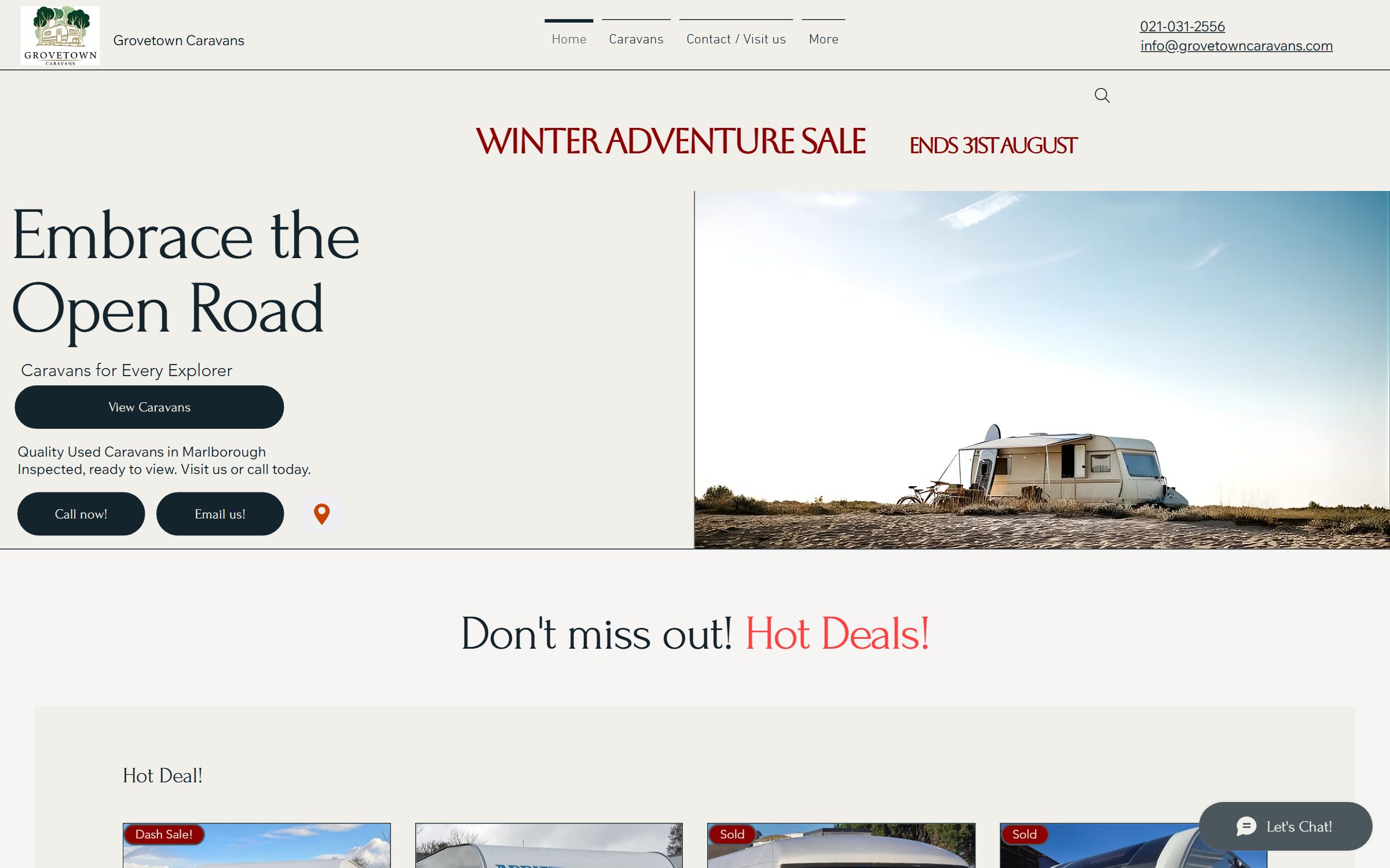 Grovetown Caravans website